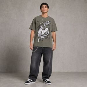 2008 WCKD Popeye Graphic T Shirt Mens M Olive Green Dragon Tattoo Y2K Streetwear
